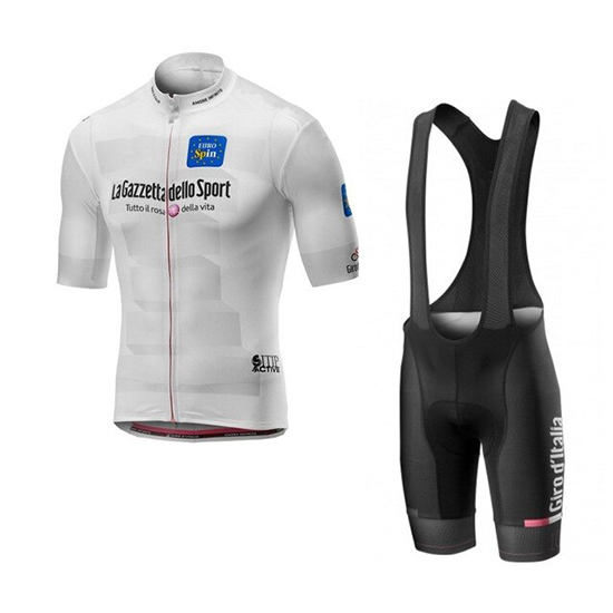 2019 Maillot Giro d'Italia Tirantes Mangas Cortas Blanco